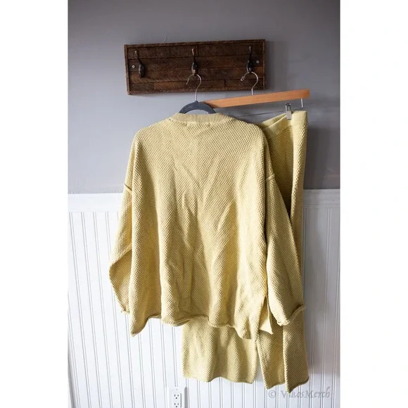 Free People Hailee Sweater Set Large Dried Moss NWT - Picture 4 of 5